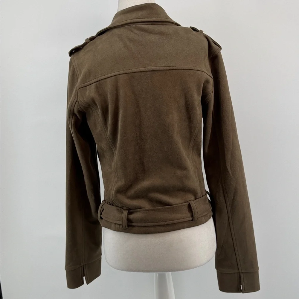 Mystree Faux Suede Cropped at the Waist Moto Jacket Women's Size Sm Streetwear